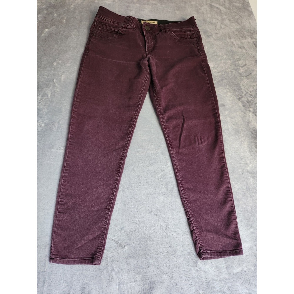 Democracy Jeans Women's 10 Red Purple Dark Wash Skinny Pants Maroon